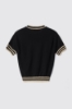 Pullover regular manica corta • Nero