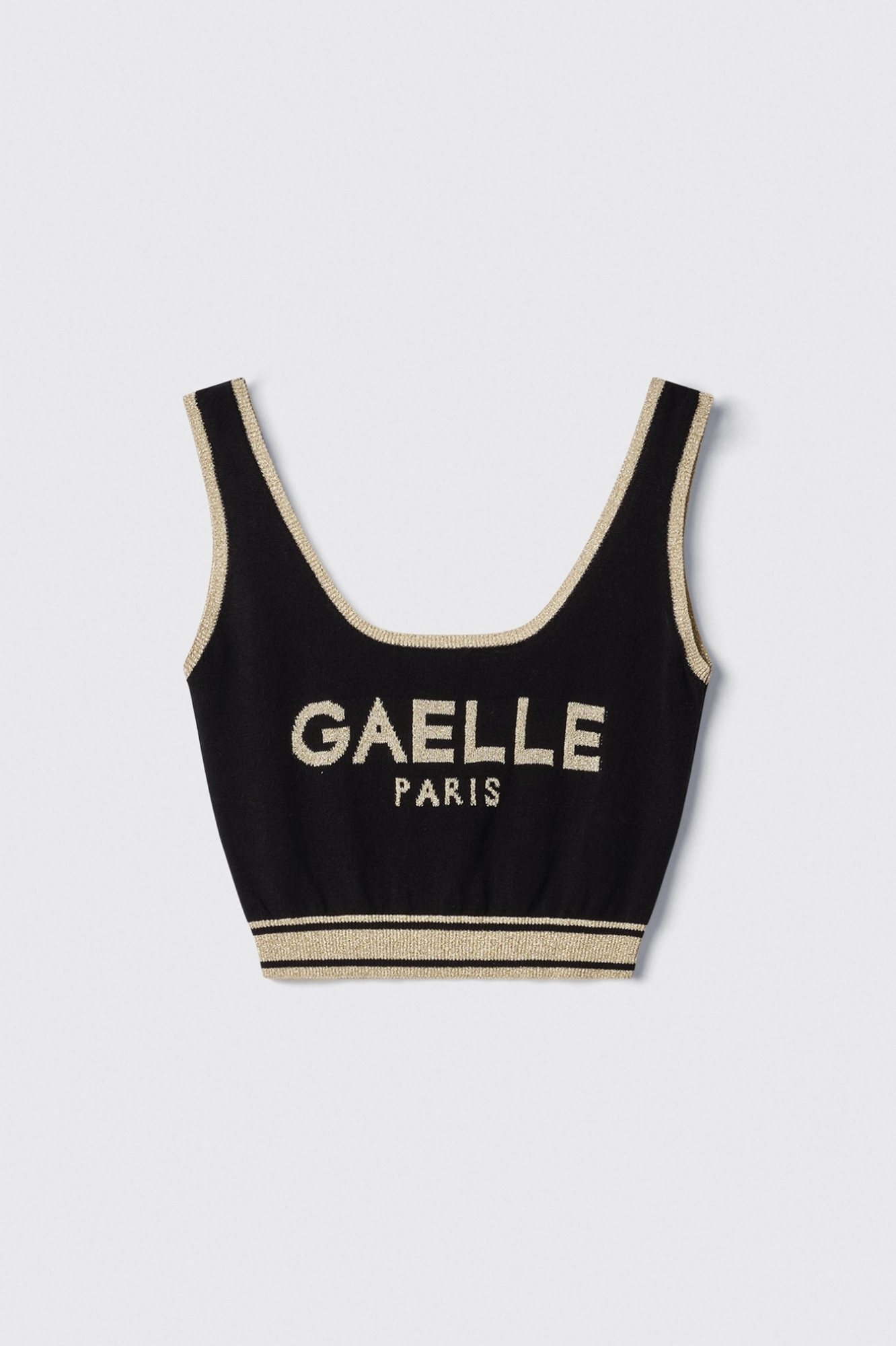 Top cropped in maglia rasata • Nero
