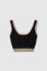 Top cropped in maglia rasata • Nero