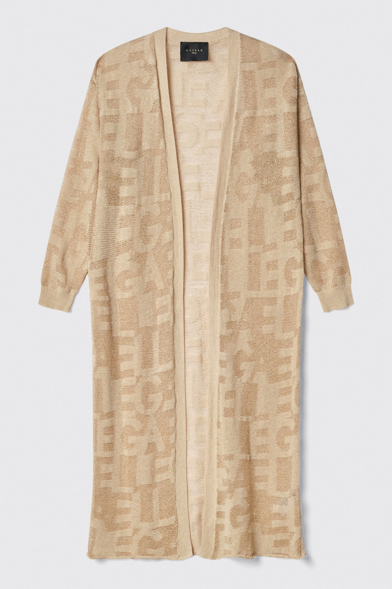 Cardigan lungo in maglia lurex • Deserto