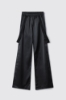 Pantalone dritto con dettaglio nastro logato • Nero