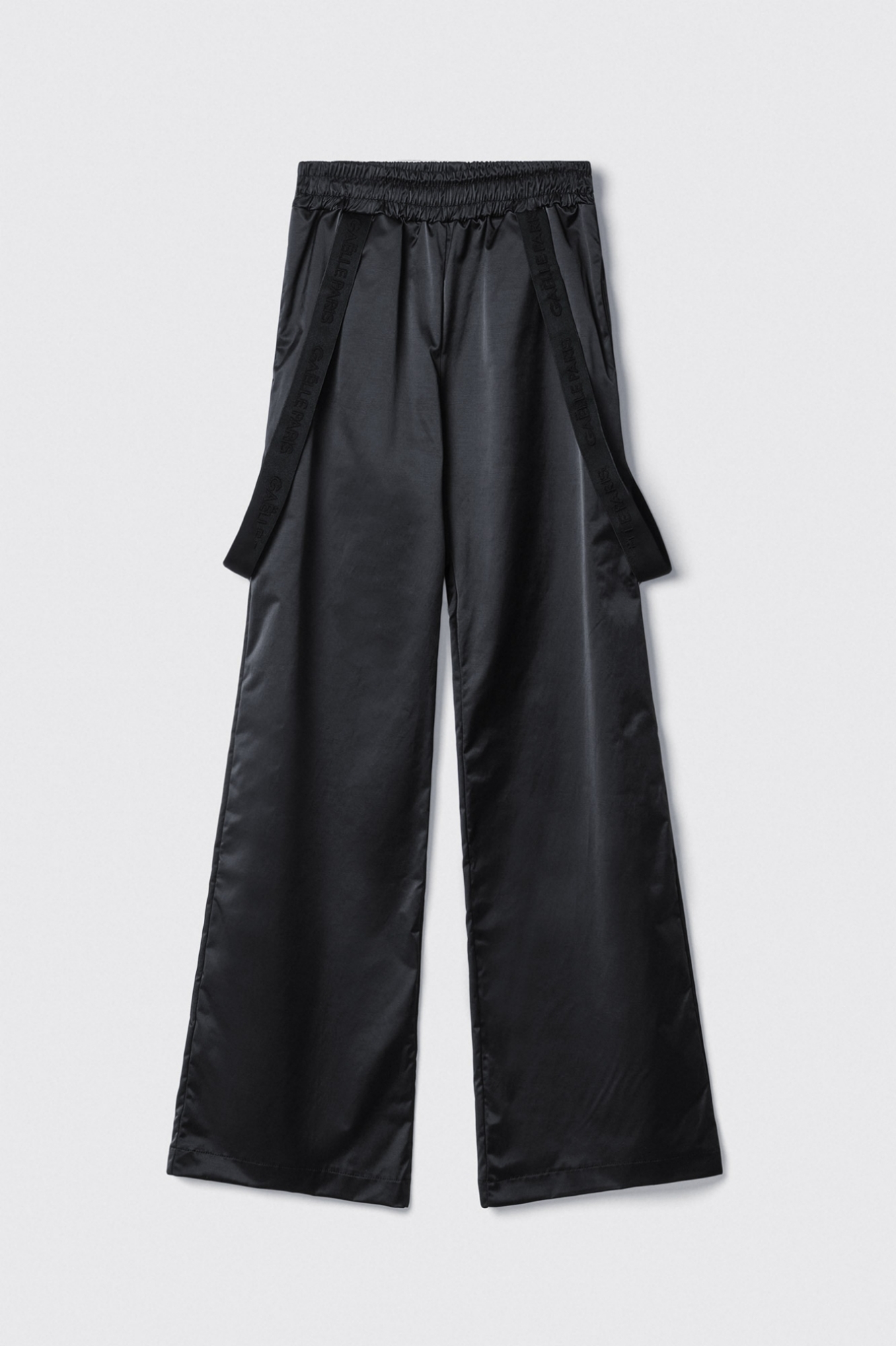 Pantalone dritto con dettaglio nastro logato • Nero