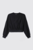 Giubbino zip con dettaglio tulle • Nero