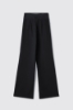 Pantalone dritto con dettaglio tulle in vita • Nero