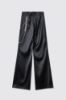 Pantalone a trombetta con vita bassa con dettaglio accessorio • Nero