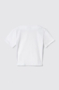 T-shirt crop con dettaglio scollo quadrato con bottoni oro logati • Bianco
