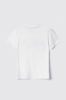 T-shirt paricollo con appl. brick oro/argento • Bianco