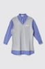 Abito corto all in one composto da maxi gilet • Grigio melange/azzuro scuro