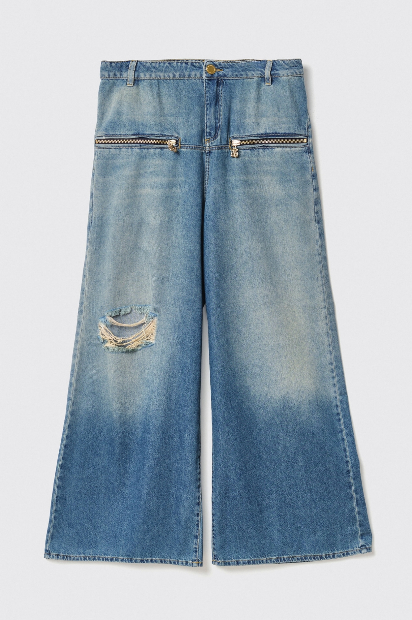 Pantalone boy low waist wide leg • Blu