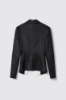 Giacca slim in twill con revers in raso • Nero gesso