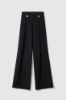 Pantalone dritto con dettaglio in vita • Nero