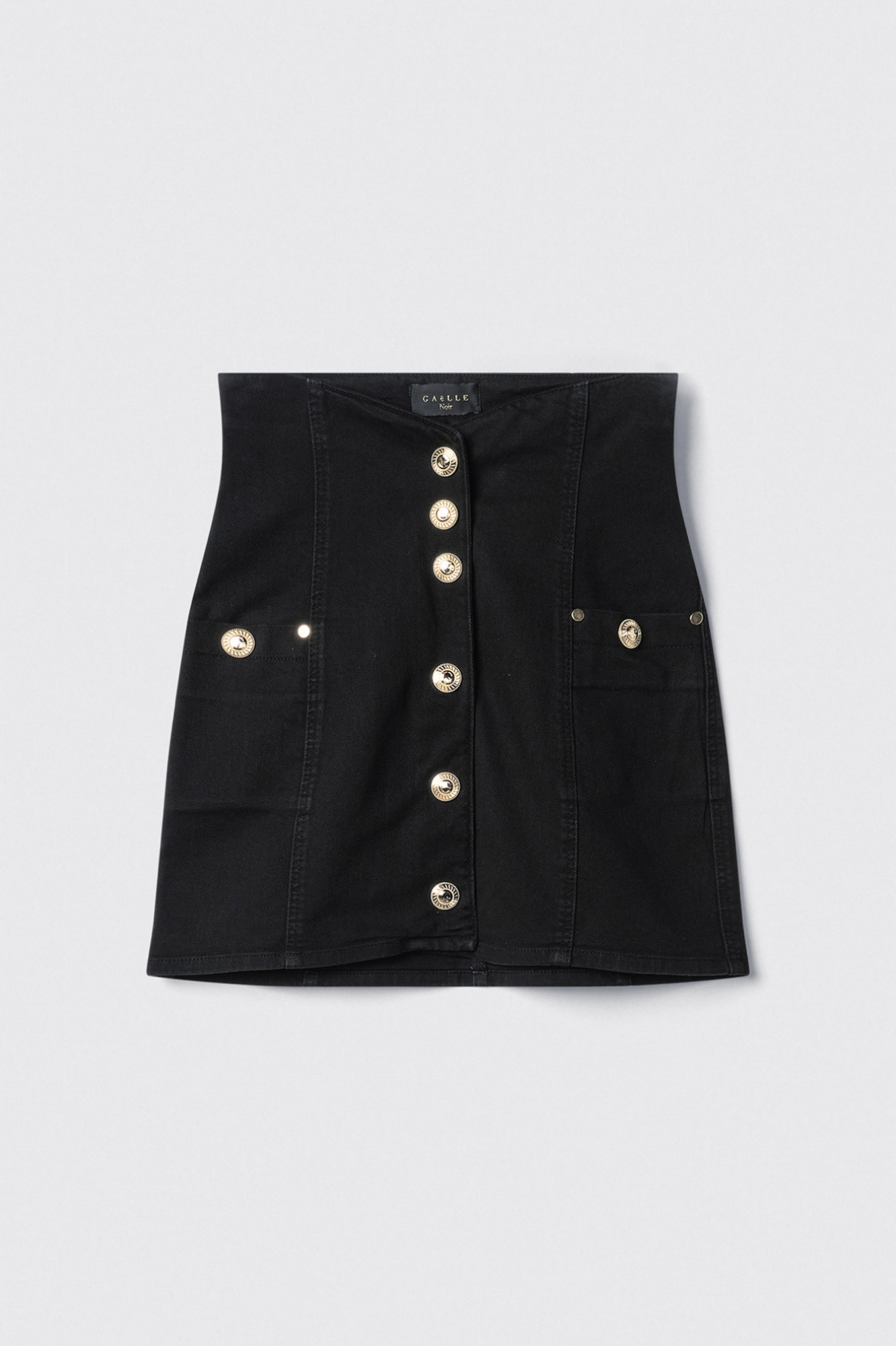 Gonna con corpetto in denim • Nero