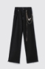 Pantalone boy straight con mix catene • Nero