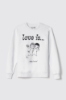 Picture of Long-sleeved round-neck sweatshirt with print • White