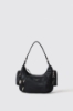 Regular shoulder strap con logo in metallo • Nero