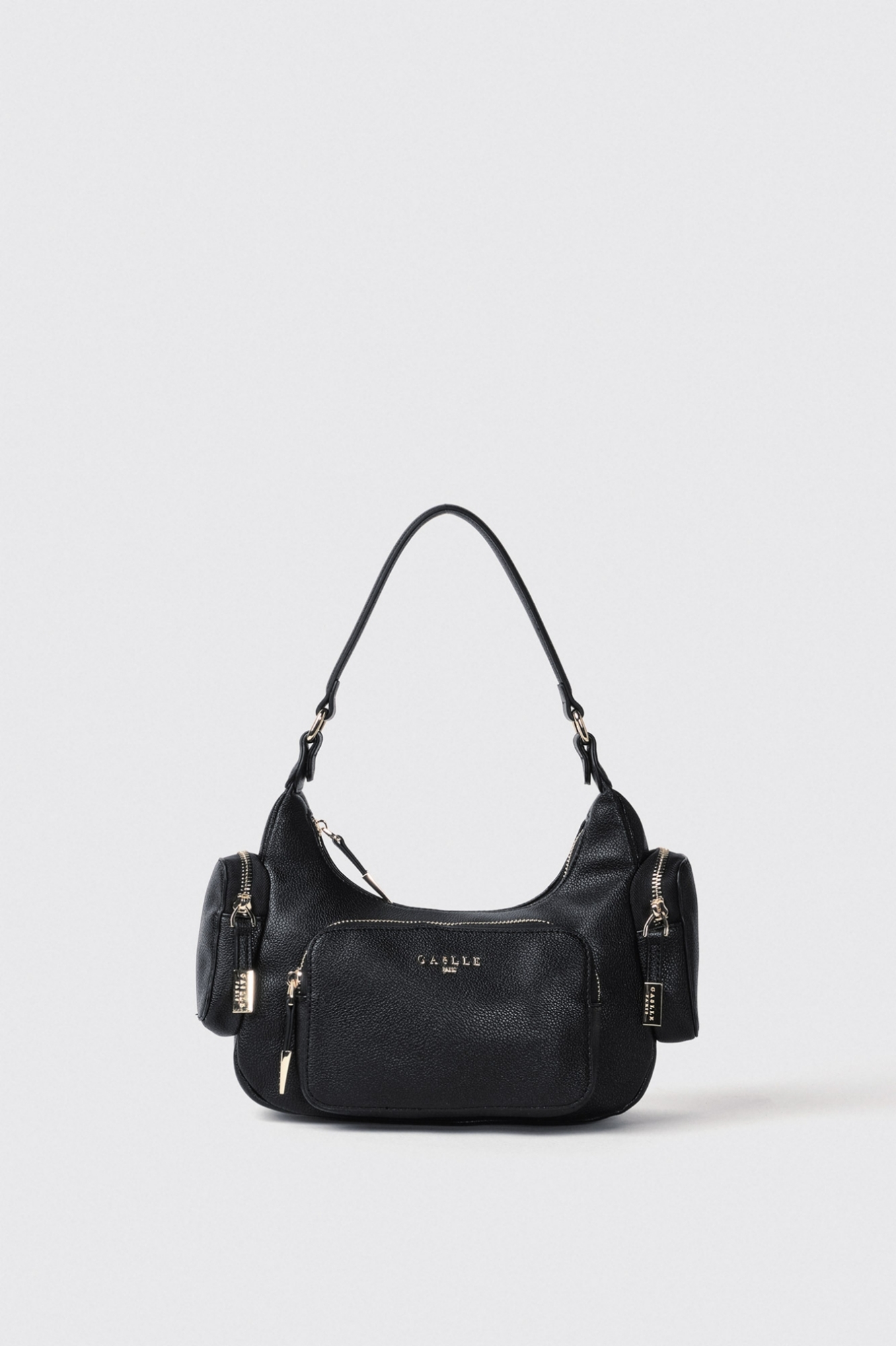 Regular shoulder strap con logo in metallo • Nero