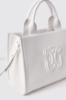 Mini shopper con logo embossed • Bianco