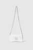 Mini shoulder strap con matelasse' e applicazione double g in metallo • Bianco
