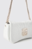 Mini shoulder strap con matelasse' e applicazione double g in metallo • Bianco