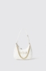 Reg shoulder strap con matelasse' e logo in metallo • Bianco