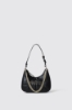 Reg shoulder strap con matelasse' e logo in metallo • Nero