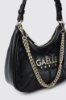 Reg shoulder strap con matelasse' e logo in metallo • Nero