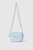 Reg camera bag con matelasse' e logo in metallo • Celeste