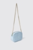 Reg camera bag con matelasse' e logo in metallo • Celeste