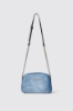 Reg camera bag denim a rombi applicazione metal logo • Denim light blu