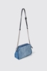 Reg camera bag denim a rombi applicazione metal logo • Denim light blu