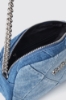 Reg camera bag denim a rombi applicazione metal logo • Denim light blu