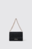 Reg shoulder strap plisse' con logo in metallo • Nero