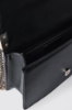 Reg shoulder strap plisse' con logo in metallo • Nero