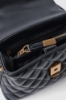 Mini shoulder strap doppio matelasse' glp in metallo • Nero