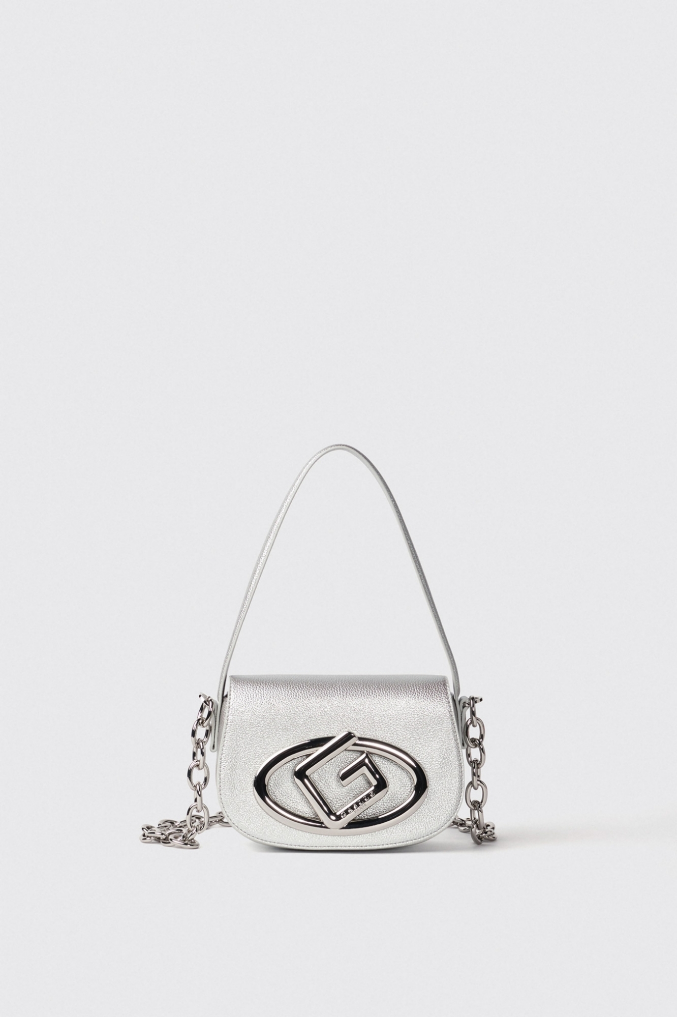 Reg shoulder strap con catena maxi g galvanica in tono • Argento
