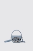 Mini shoulder strap denim con strass e applicazione maxi g • Blu