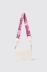 Mini shoulder strap con logo in metallo e tracolla jacquard • Bianco