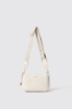 Reg camerabag con logo in metallo e tracolla jacquard • Bianco