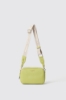 Reg camerabag con logo in metallo e tracolla jacquard • Lime