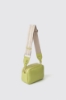 Reg camerabag con logo in metallo e tracolla jacquard • Lime