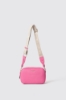 Reg camerabag con logo in metallo e tracolla jacquard • Fucsia