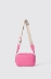 Reg camerabag con logo in metallo e tracolla jacquard • Fucsia
