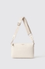 Reg shoulder strap con logo in metallo e tracolla jacquard • Bianco