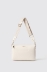 Reg shoulder strap con logo in metallo e tracolla jacquard • Bianco
