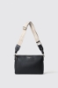 Reg shoulder strap con logo in metallo e tracolla jacquard • Nero
