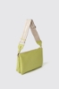 Reg shoulder strap con logo in metallo e tracolla jacquard • Lime