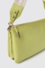 Reg shoulder strap con logo in metallo e tracolla jacquard • Lime