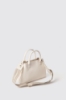 Reg shopper strap con logo in metallo e tracolla jacquard • Bianco
