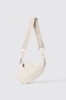 Reg moon bag con logo in metallo e tracolla jacquard • Bianco