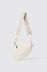 Reg moon bag con logo in metallo e tracolla jacquard • Bianco